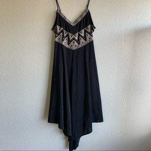 Grey Spaghetti Strapped Tribal Dress